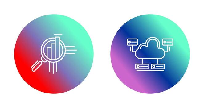 Business Analytics and Cloud Database Icon vector