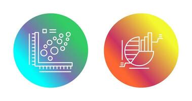 Plot and Pie Chart Icon vector