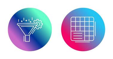 Filtering and Table Data Icon vector