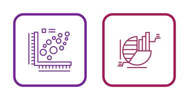 Plot and Pie Chart Icon vector