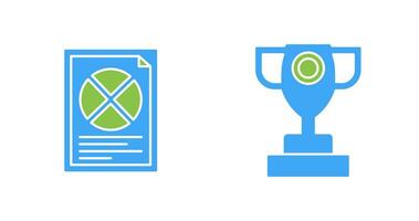 Pie Chart and Trophy Icon vector