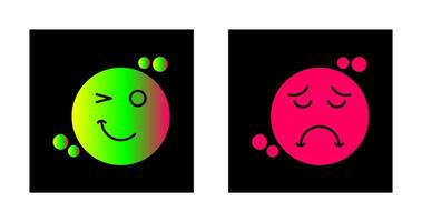 Wink and Sad Icon vector