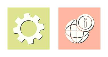 cogwheel and world Icon vector