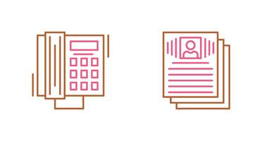 Phone Call and Resume Icon vector