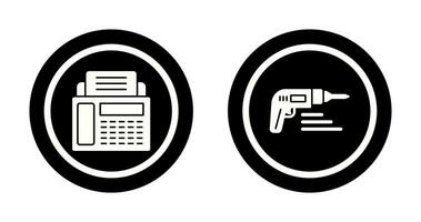 Fax Machine and Drill Icon vector