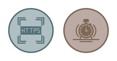 Https and Alarm Icon vector