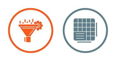 Filtering and Table Data Icon vector