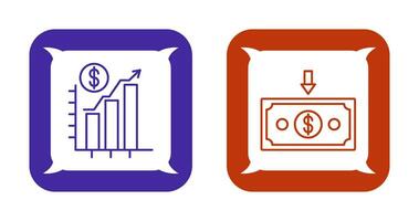 Chart Up and Money Down Icon vector