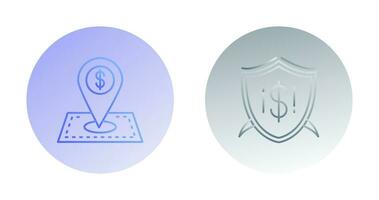 Location and Shield Icon vector