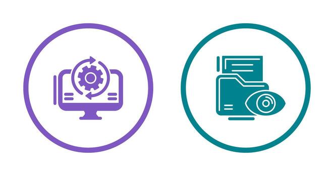 Synchronization and Data Visualization Icon vector