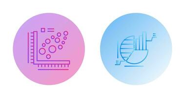 Plot and Pie Chart Icon vector