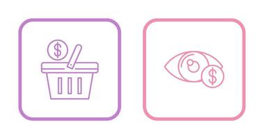 Shopping Basket and Eye Icon vector