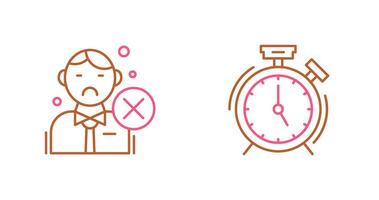 Rejected and Alarm Clock Icon vector