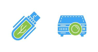 Usb Drive and Projector Icon vector