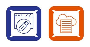 Sheet and Usb Flash Drive Icon vector