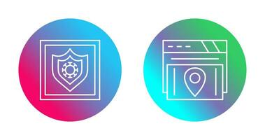 Shield and Map Location Icon vector