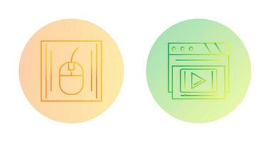 Mouse and Video Player Icon vector