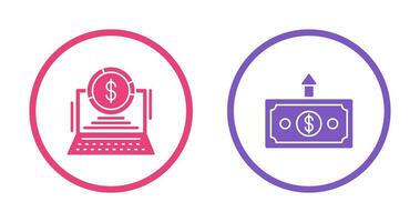 Pie Chart and Money Up Icon vector