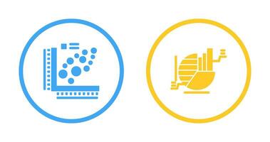 Plot and Pie Chart Icon vector