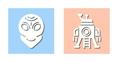 alien and lander Icon vector