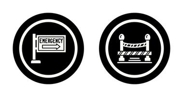 emergencia firmar y hacer no cruzar línea, icono vector