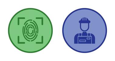 Fingerprint and Riot Police Icon vector