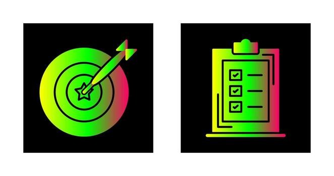Dart and Checklist Icon vector