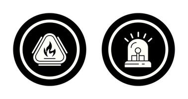 Caution Fire and Siren Icon vector