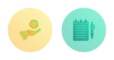 Care and Notepad Icon vector