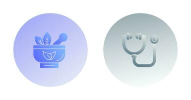 Ayurvedic and Stethoscope Icon vector