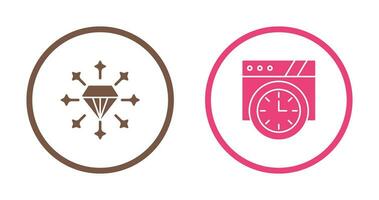 diamante y pared reloj icono vector