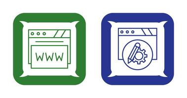 Setting and Web Browser Icon vector