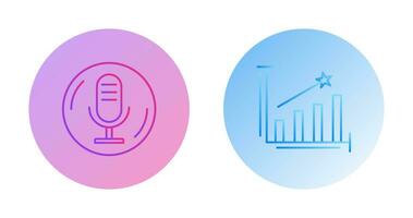 Microphone and Line Bars Icon vector