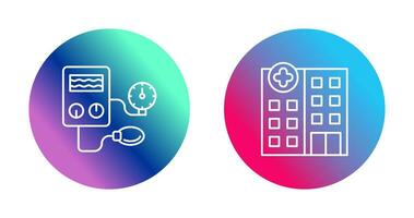 Arterial Pressure and Hospital Icon vector