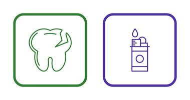 Tooth and Lighter Icon vector