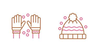 Winter Gloves and Winter Hat Icon vector