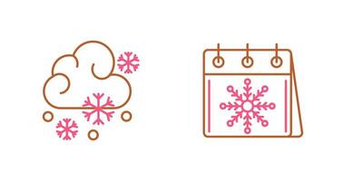 Snowy and Calender Icon vector