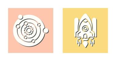 solar systems and space shuttle Icon vector