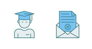 Graduate Student and Rejection Of A Letter Icon vector