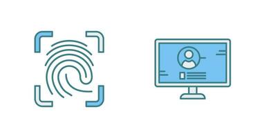 Log and Finger Print Icon vector