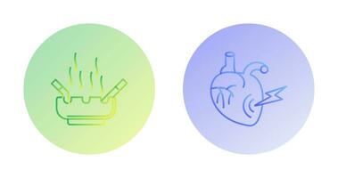Heart Attack and hashtray Icon vector