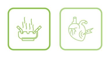 Heart Attack and hashtray Icon vector