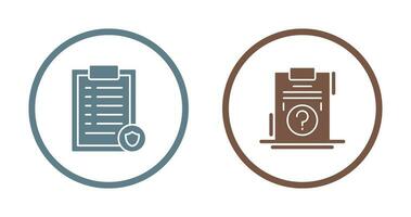 List Protection and Question Icon vector