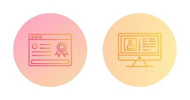 Online Certificate and Profile Icon vector