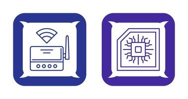 Wifi Router and Chip Icon vector