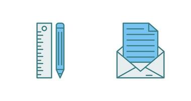 Ruler and MailSnack and Money Icon vector