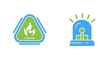 Caution Fire and Siren Icon vector