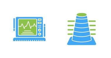 Bollard and Ekg Monitor Icon vector