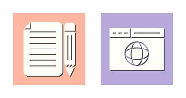 page and web page Icon vector