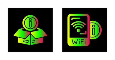 Wifi señal y caja icono vector